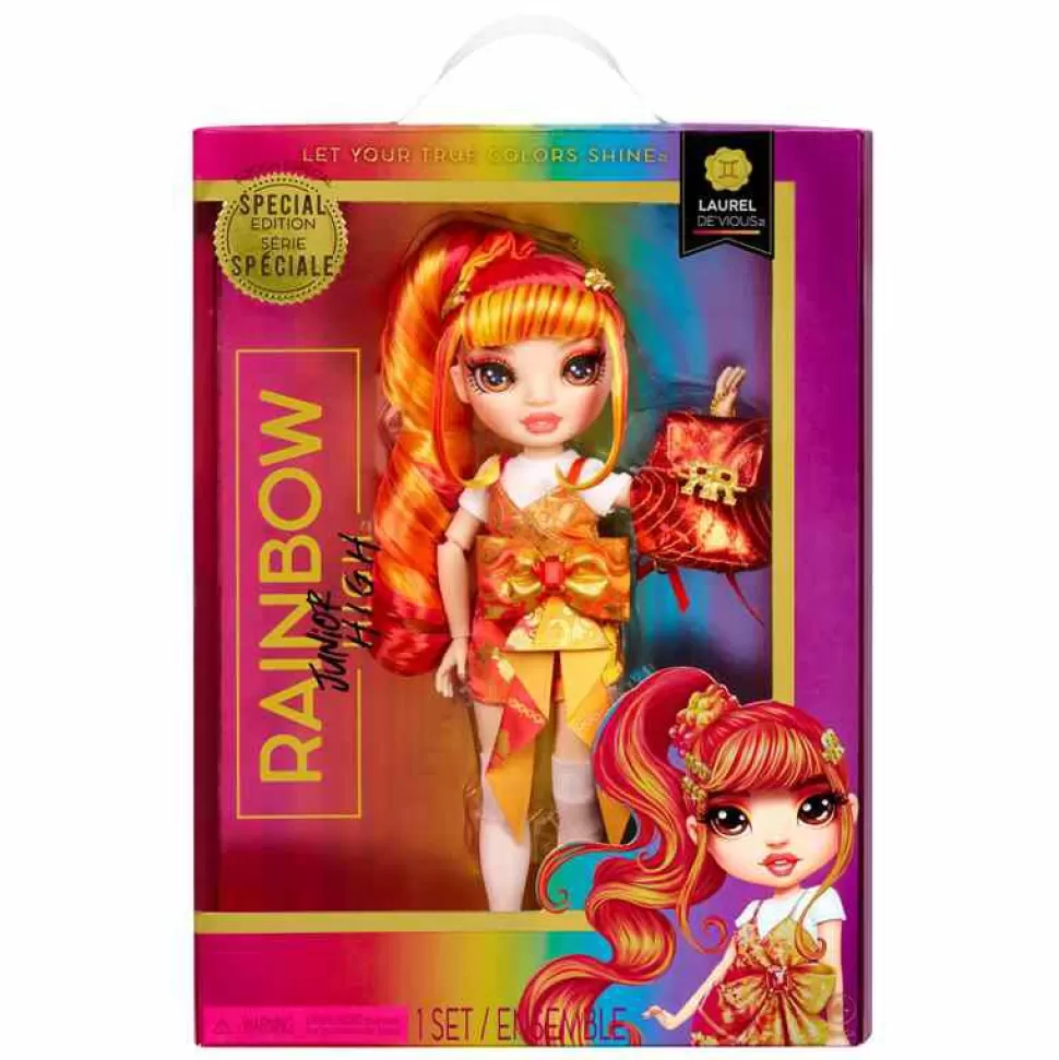 Rainbow High Muñecas^ Junior High Edicion Especial Muneca De Moda - Laurel De´Vious (Naranja)