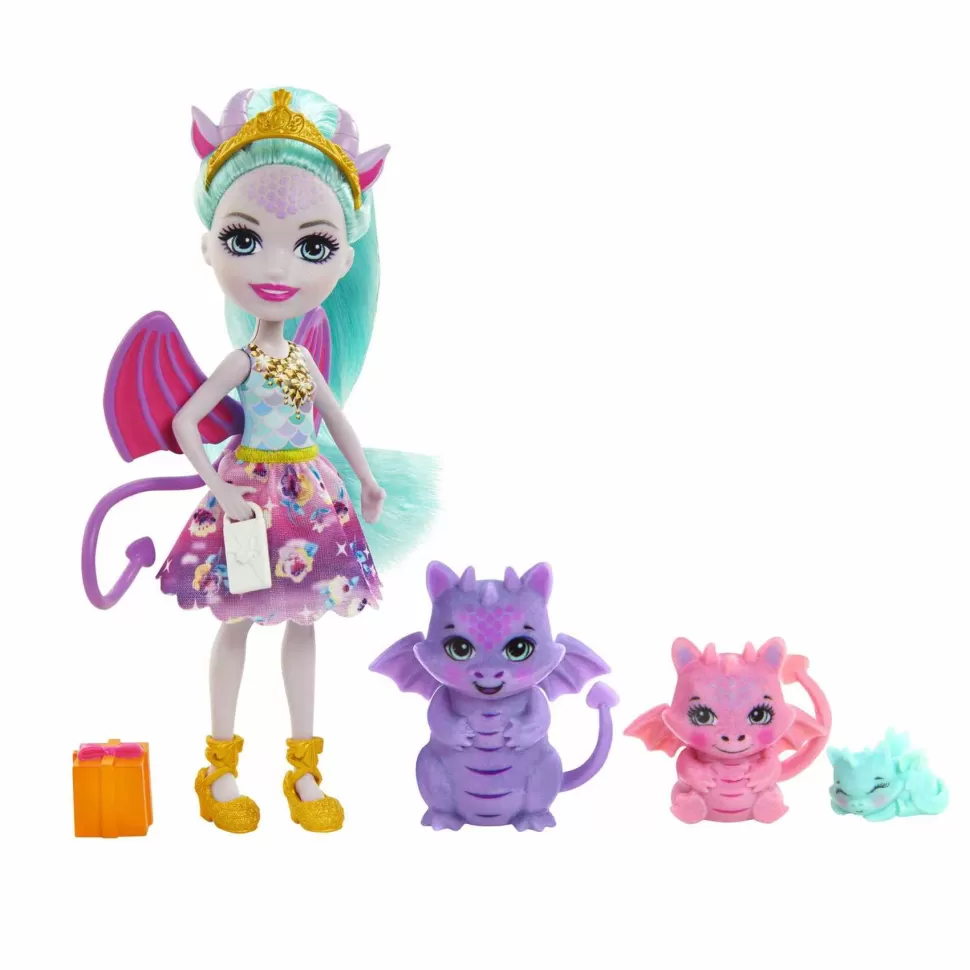 Enchantimals Royal Muneca Invitada Con Regalos Con Familia De Dragones Mattel Gyj09* Muñecas
