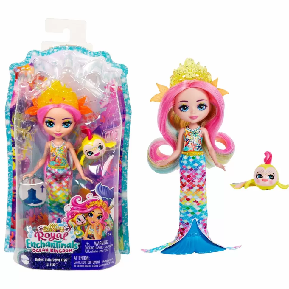 Enchantimals Royal Ocean Kingdom Muneca Rainey Rainbow Fish Con Mascota 4 Anos* Muñecas