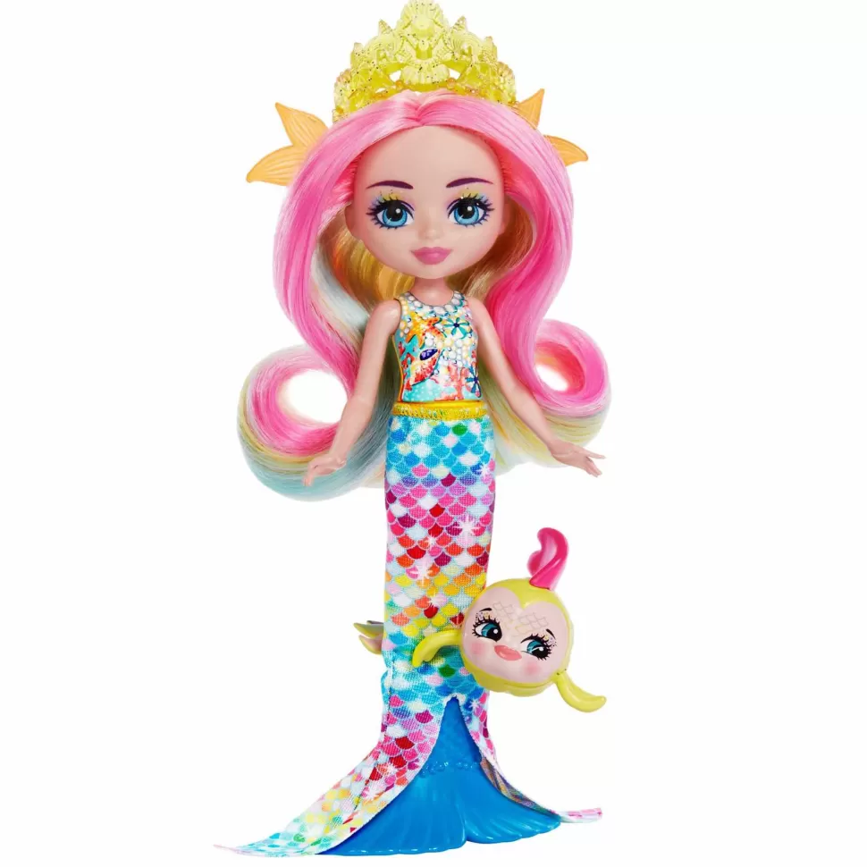 Enchantimals Royal Ocean Kingdom Muneca Rainey Rainbow Fish Con Mascota 4 Anos* Muñecas