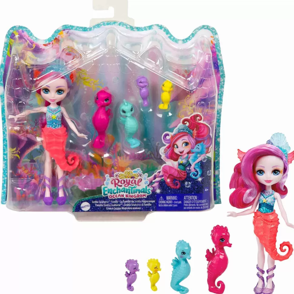 Enchantimals Muñecas^Royal Ocean Kingdom Muneca Sedda Sea Horse Con Mascota 4 Anos