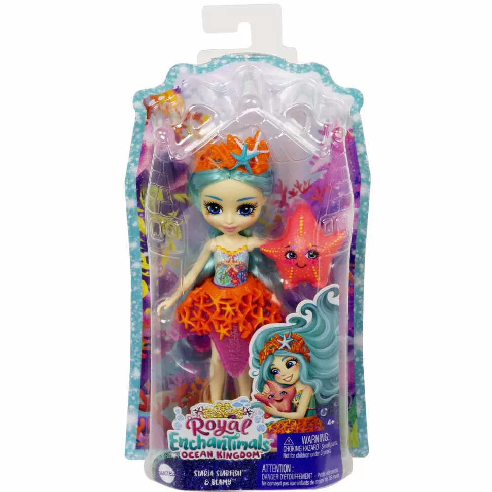 Enchantimals Muñecas^Royal Ocean Kingdom Muneca Starla Starfish Con Mascota 4 Anos
