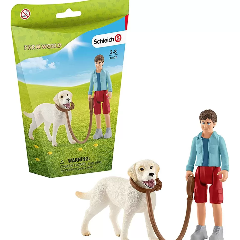 Schleich Play Set Nino Paseando A Un Perro Labrador Retriever* Figuras Y Minimundos