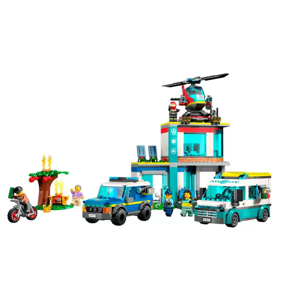 * Set De Juguetes De Construcción City 60371 Central De Vehículos De Emergencia (706 Piezas)* Juegos De Construcción