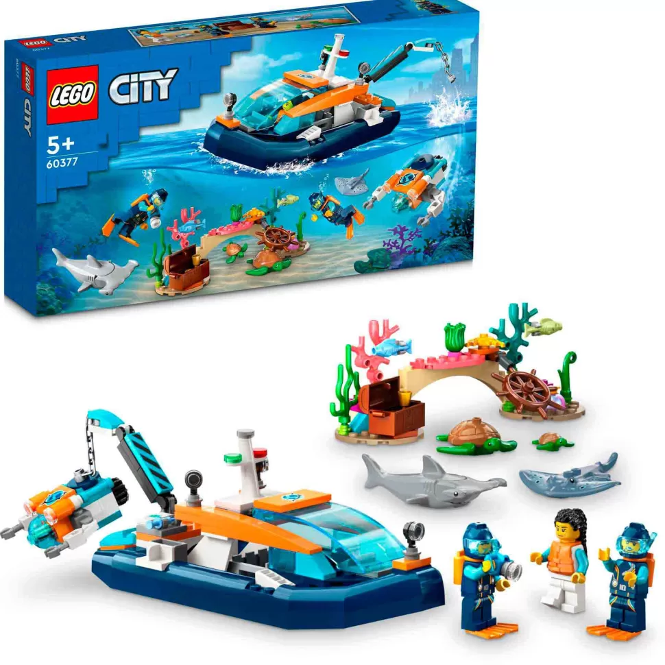 * Set De Juguetes De Construcción City 60377 Barco De Exploracion Submarina (182 Piezas)* Juegos De Construcción