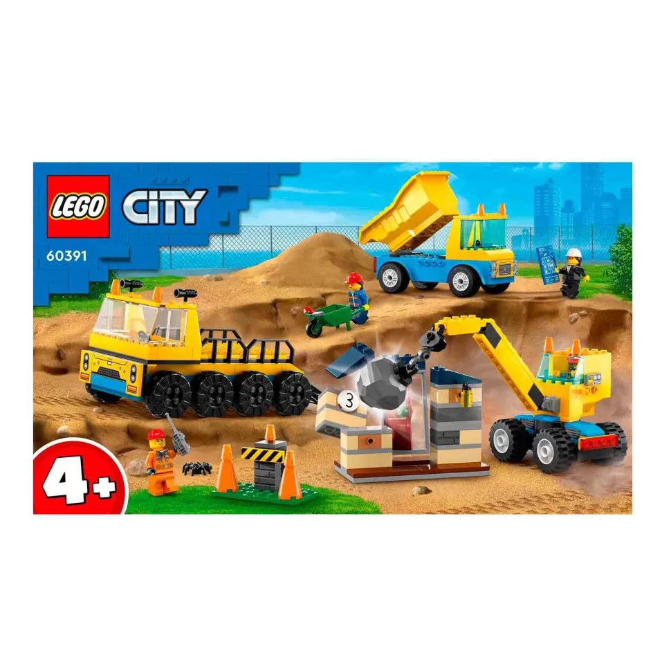 * Set De Juguetes De Construcción City 60391 Camiones De Obra Y Grua Con Bola De Demolicion (235* Juegos De Construcción