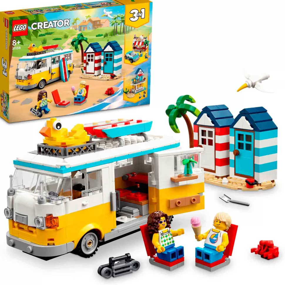* Set De Juguetes De Construcción Creator 31138 Furgoneta Playera (556 Piezas)* Juegos De Construcción