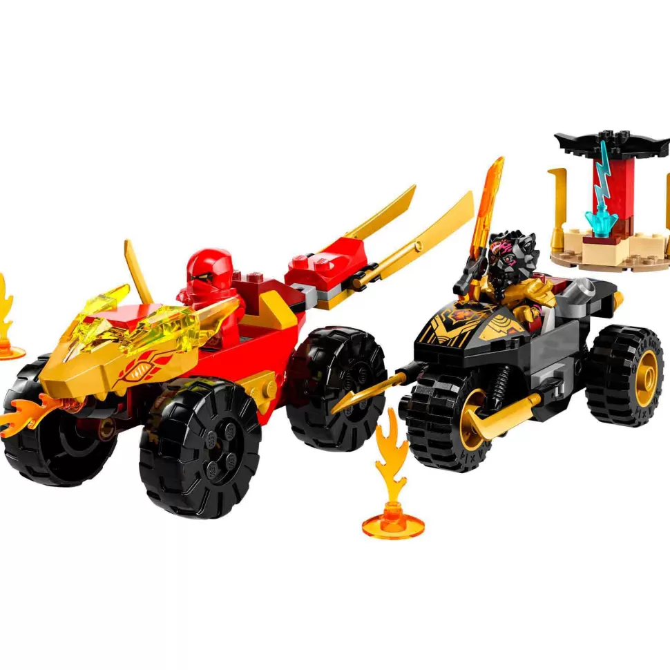 * Juegos De Construcción^Set De Juguetes De Construcción Ninjago 71789 Batalla En Coche Y Moto De Kai Y Ras (103 Piezas)