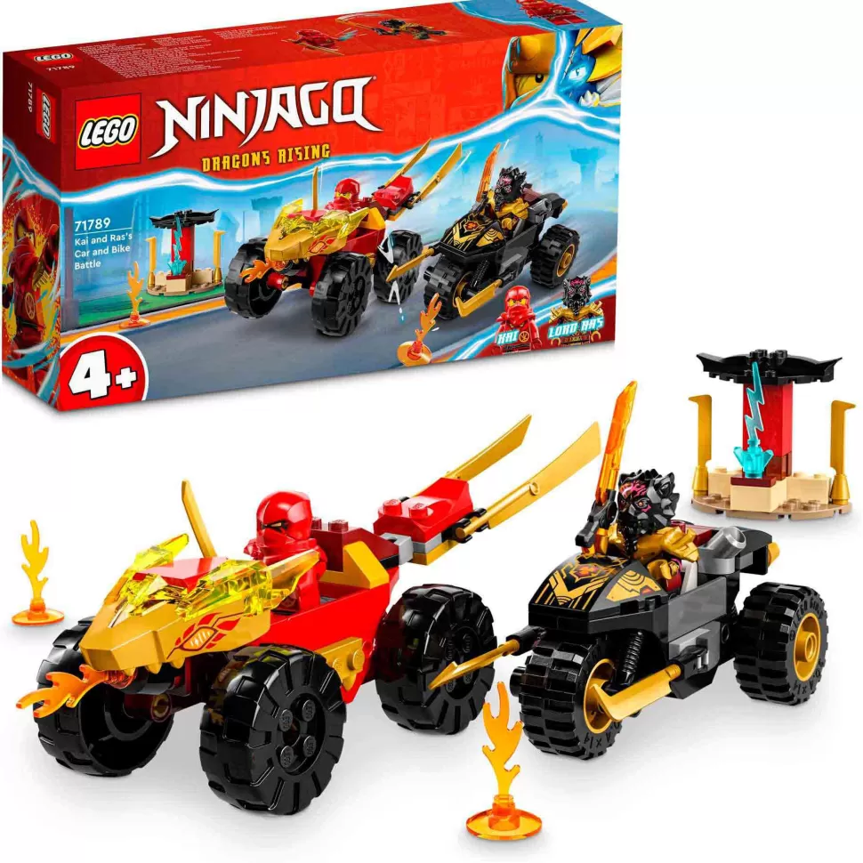 * Juegos De Construcción^Set De Juguetes De Construcción Ninjago 71789 Batalla En Coche Y Moto De Kai Y Ras (103 Piezas)