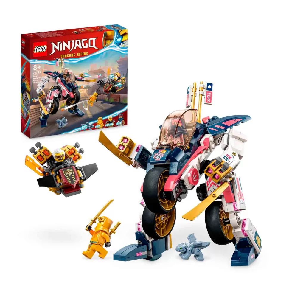 * Juegos De Construcción^Set De Juguetes De Construcción Ninjago 71792 Moto De Carreras Transformable En Meca De Sora (3