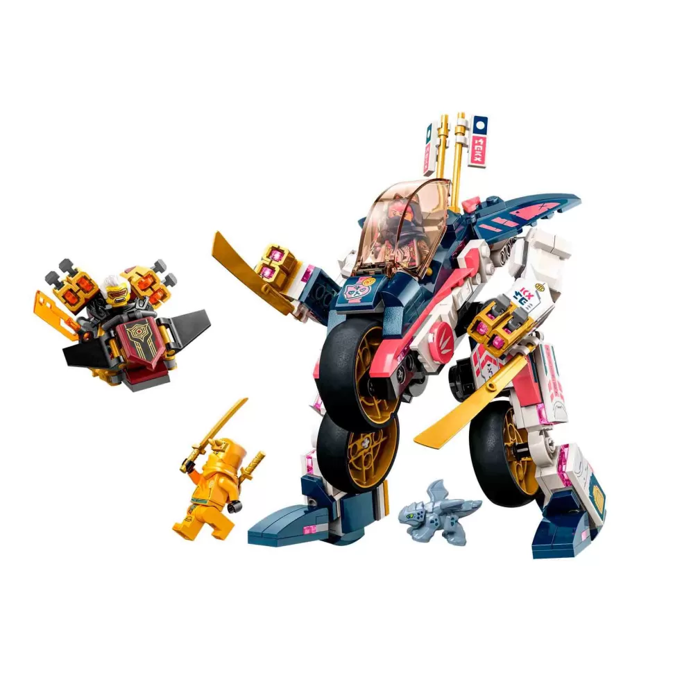* Juegos De Construcción^Set De Juguetes De Construcción Ninjago 71792 Moto De Carreras Transformable En Meca De Sora (3