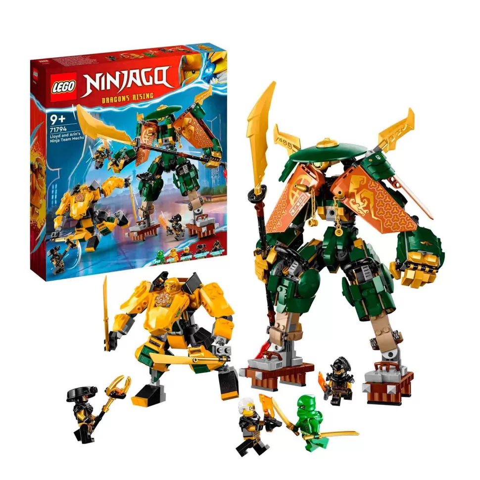 * Set De Juguetes De Construcción Ninjago 71794 Mecas Del Equipo Ninja De Lloyd Y Arin (764 Pieza* Juegos De Construcción