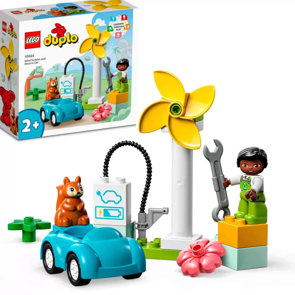* Juegos De Construcción^Set De Juguetes De Construcción Mi Ciudad Duplo 10985 Aerogenerador Y Coche Electrico (16 Pieza