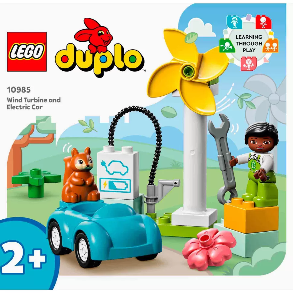 * Juegos De Construcción^Set De Juguetes De Construcción Mi Ciudad Duplo 10985 Aerogenerador Y Coche Electrico (16 Pieza