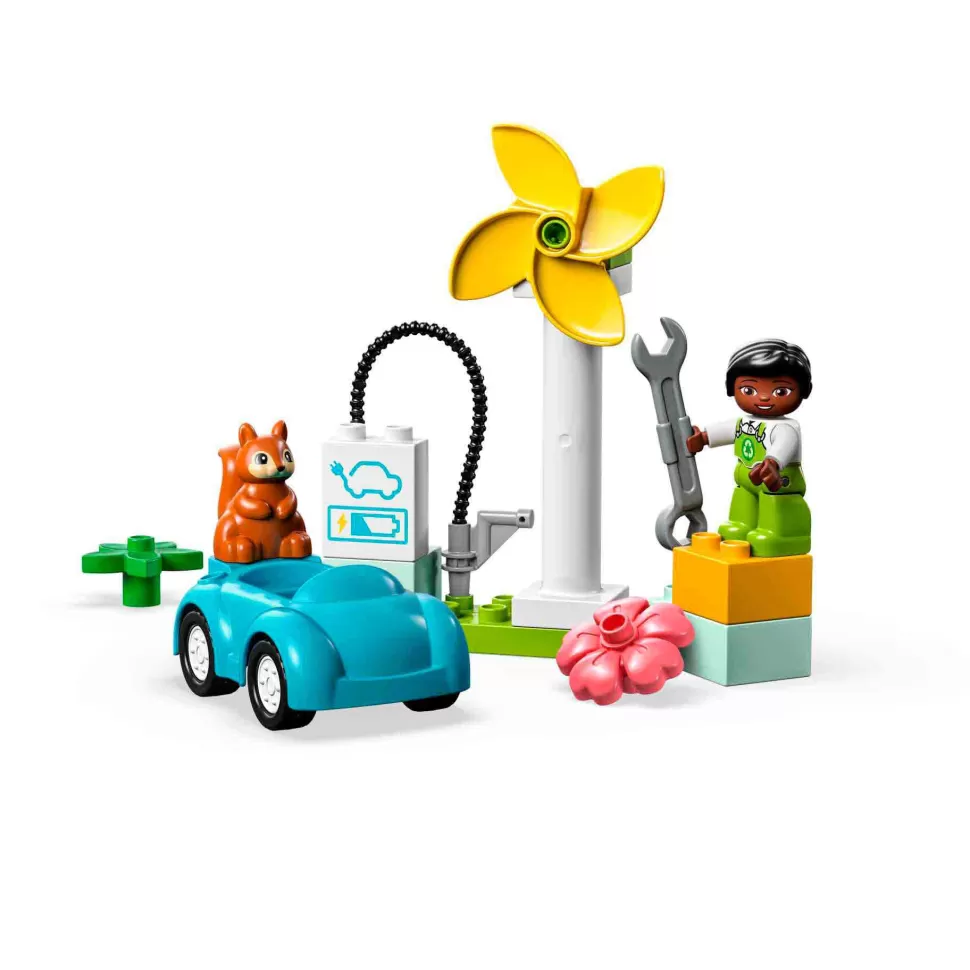 * Juegos De Construcción^Set De Juguetes De Construcción Mi Ciudad Duplo 10985 Aerogenerador Y Coche Electrico (16 Pieza