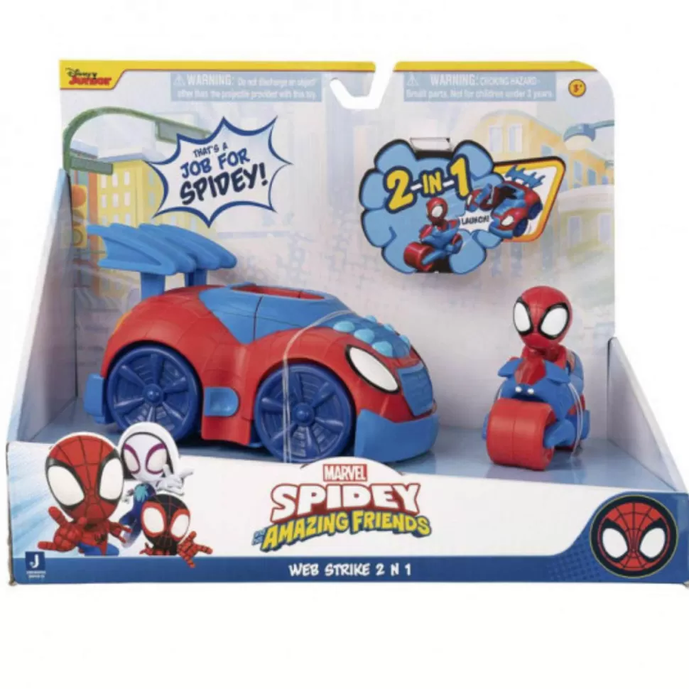 Spiderman Spidey And His Amazing Friends Vehiculo Web Strike 2 En 1* Vehículos Y Radio Control