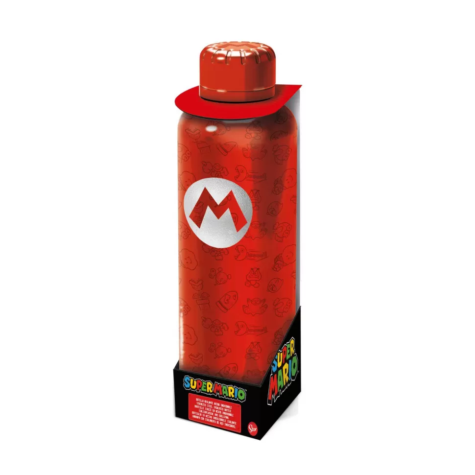 Super Mario Vuelta Al Cole^ Botella Termo De Acero Inoxidable Logo 515 Ml