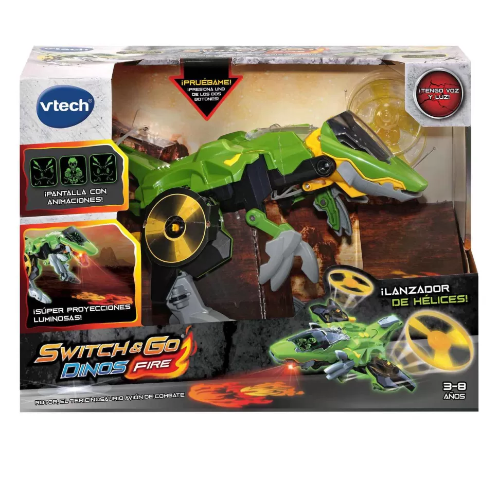 VTech Switch & Go Dinos Rotor El Tericinosaurio Avion De Combate* Figuras Y Minimundos