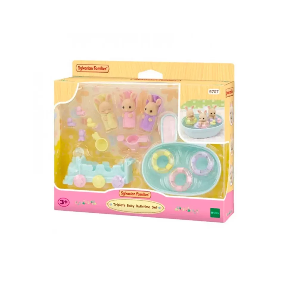 Sylvanian Families La Hora Del Bano De Los Trillizos* Figuras Y Minimundos