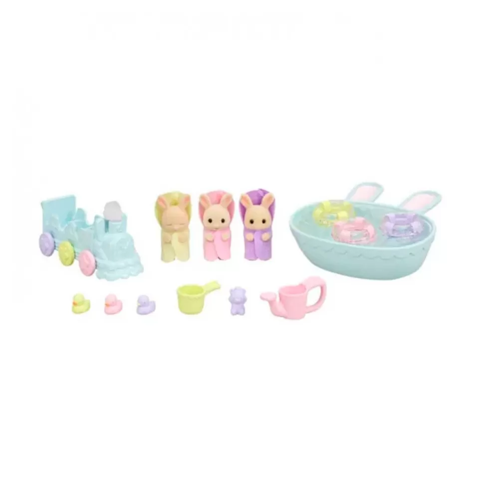 Sylvanian Families La Hora Del Bano De Los Trillizos* Figuras Y Minimundos