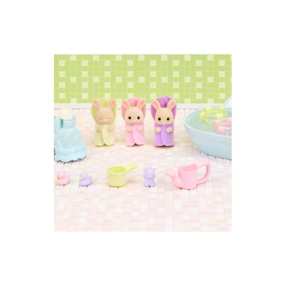Sylvanian Families La Hora Del Bano De Los Trillizos* Figuras Y Minimundos