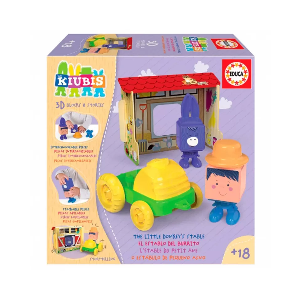 Educa Borras Juegos De Construcción^The Kiubis 2 Personajes Y Tractor El Establo Del Burrito
