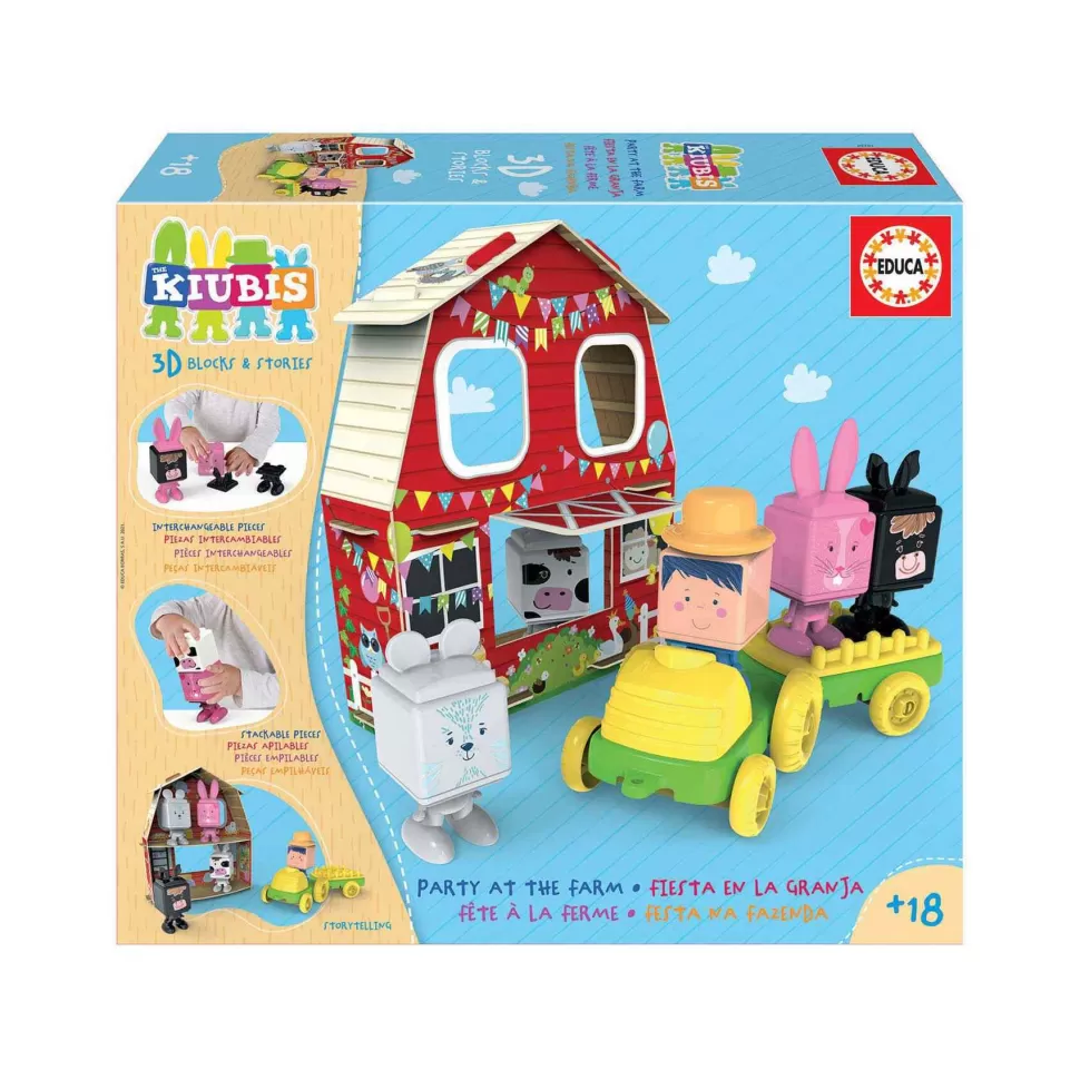 Educa Borras The Kiubis 6 Personajes Y Tractor Fiesta En La Granja* Juegos De Construcción