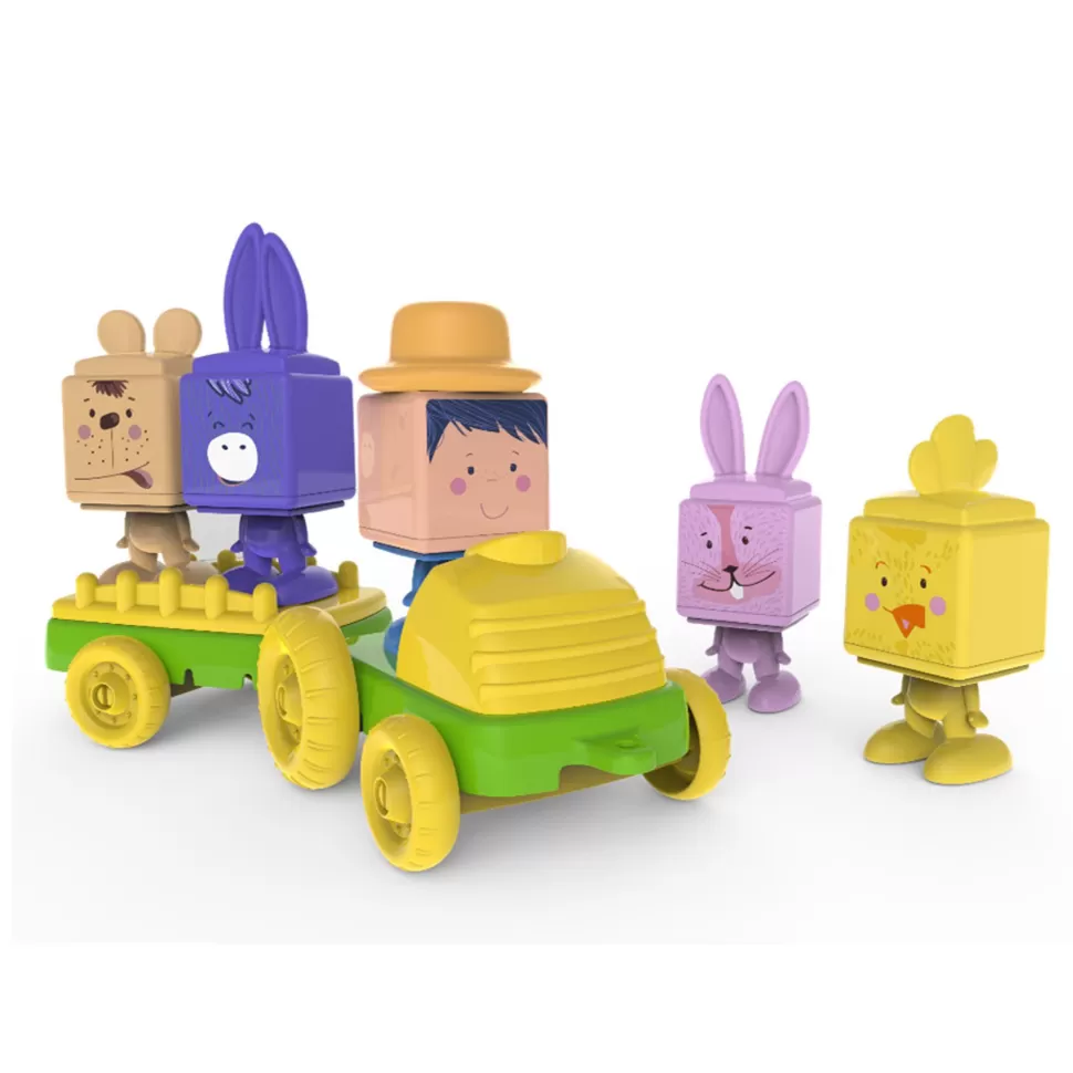 Educa Borras The Kiubis 6 Personajes Y Tractor Fiesta En La Granja* Juegos De Construcción
