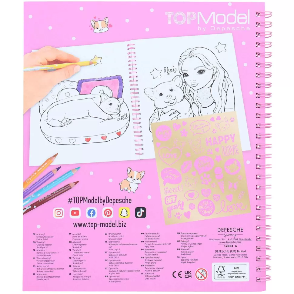TopModel Libro Colorear Perrito Corgi* Manualidades