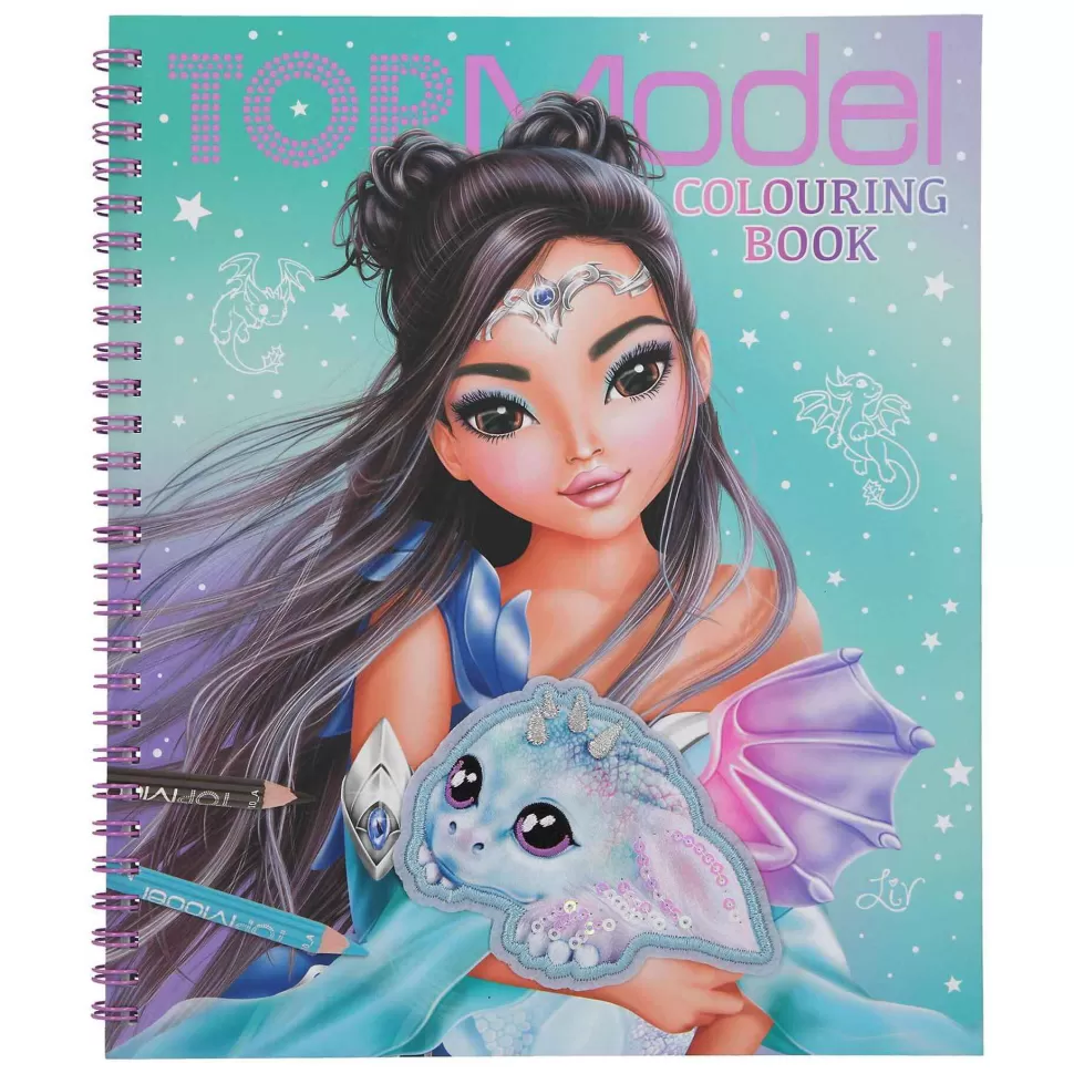 TopModel Manualidades^ Libro De Colorear Con Lentejuelas Dragon Love