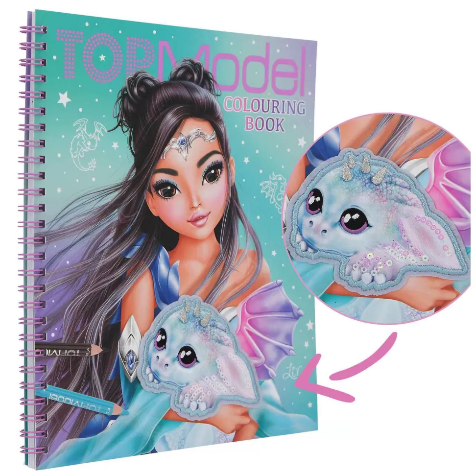 TopModel Manualidades^ Libro De Colorear Con Lentejuelas Dragon Love