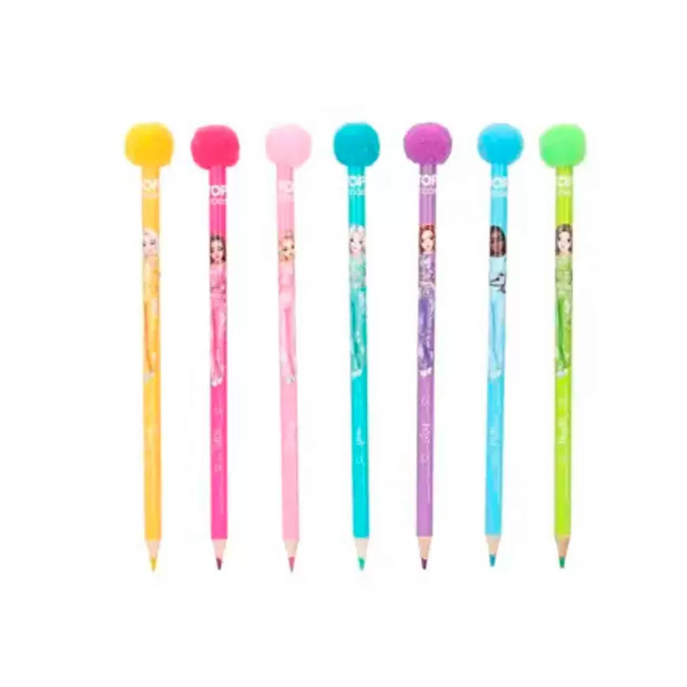 TopModel Set De Lapices De Colores Pompones* Vuelta Al Cole