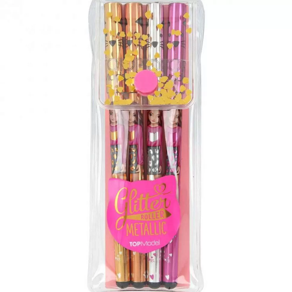 TopModel Vuelta Al Cole^ Set Rotuladores De Gel 4 Colores Metalicos Oro