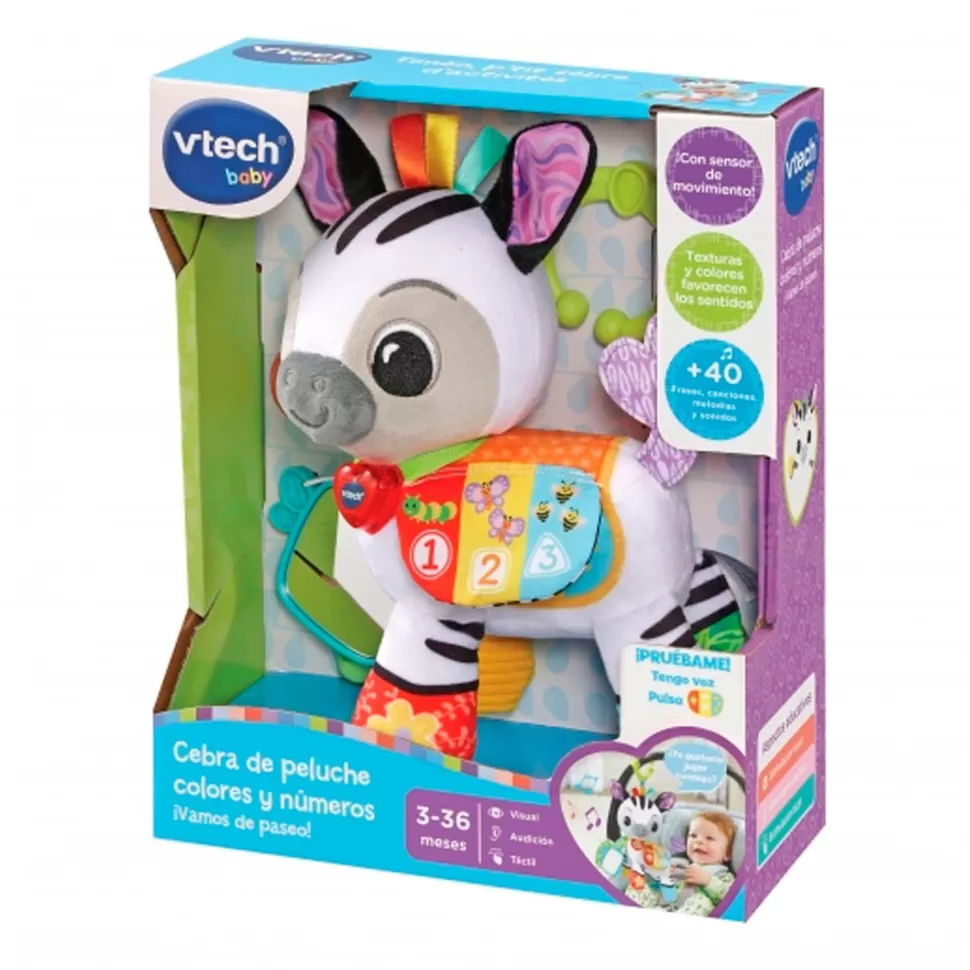 VTech Primera Infancia^ Baby Cebra De Peluche Colores Y Numeros ¡Vamos De Paseo!