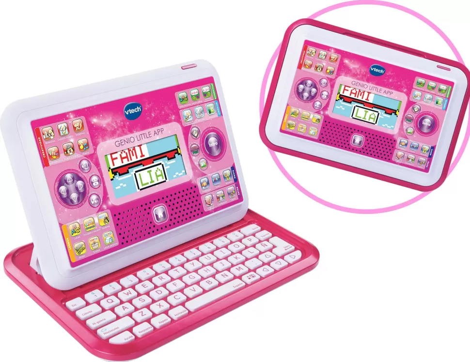 VTech Juguetes Electrónicos^ Portatil Y Tablet 2 En 1 Genio Little App Rosa