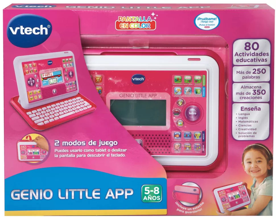 VTech Juguetes Electrónicos^ Portatil Y Tablet 2 En 1 Genio Little App Rosa