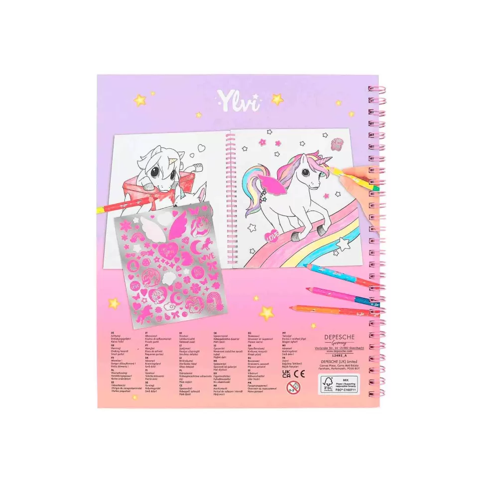 Ylvi Manualidades^ Libro De Colorear Con Unicornio Y Lentejuelas